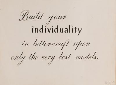 Lettering Sample: "Build Your Individuality..."