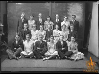 Photographic negative,  grade XII / 12, 1933 - 1934, High School graduating class 