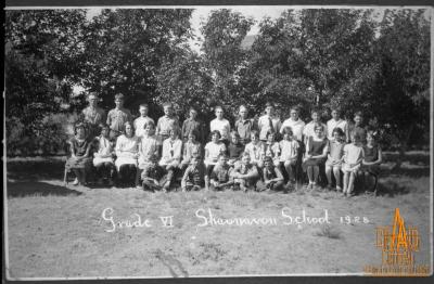 Photographic negative, Grade VI / 6, 1927 / 1928, Shaunavon School Class photo 