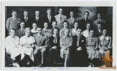 Photographic Print, grade XII / 12, 1935 / 1936, high school graduation