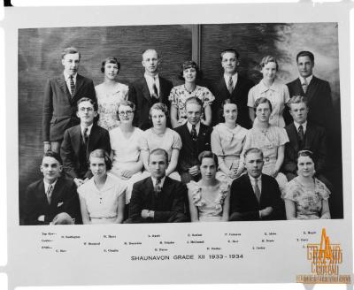 Photographic negative, Grade XII / 12, 1933 - 1934 Graduation Class