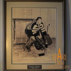 Norman Haugen, goalie for Shaunavon Badgers, 1958 - 1970.