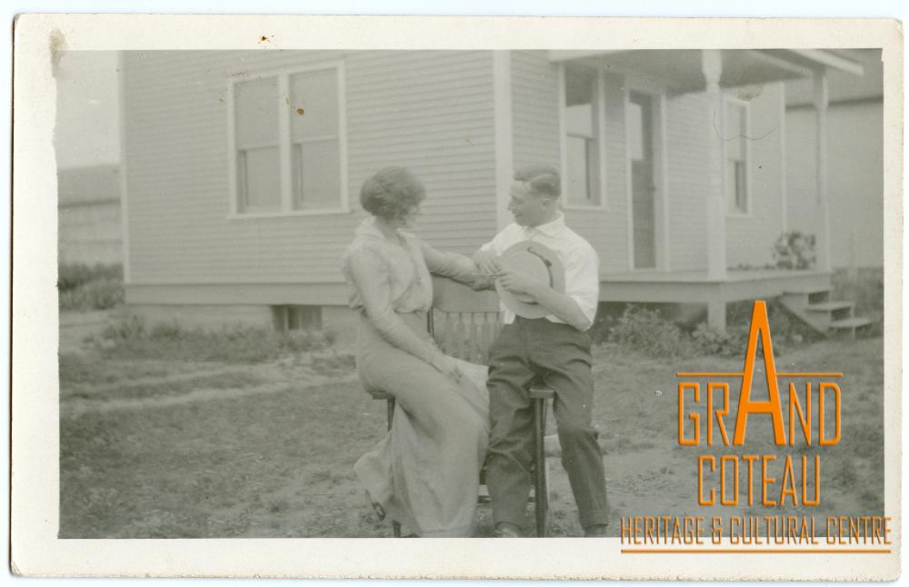 Photographic print, unidentified man and woman
