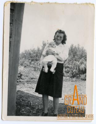 Photographic Print, unidentified woman holding infant