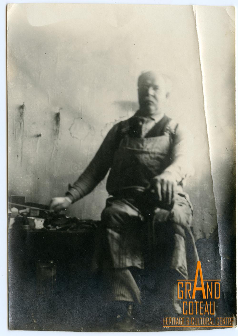 Photographic Print, unidentified man, cobbler