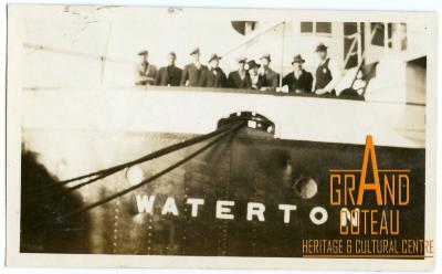 Photographic Print, Waterton cargo ship with men on deck