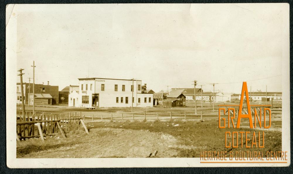 Photograph; view looking NE from the train station