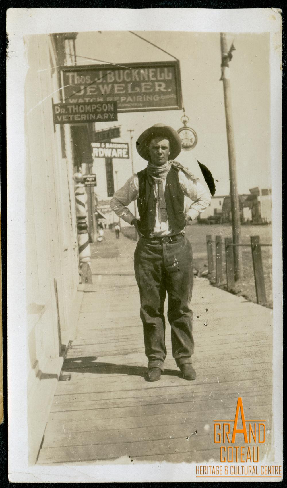 Photograph; man on Centre Street