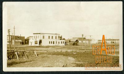 Photograph; view looking NE from the train station