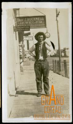 Photograph; man on Centre Street