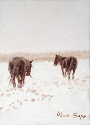Two Horses in Winter