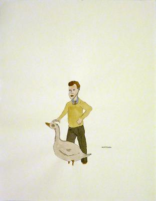 Untitled (man with fist and goose)