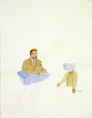 Untitled (Redhead TV anchor with producer)