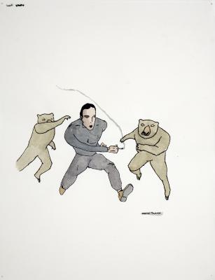 Two Bears and Smoking Man