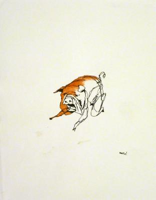Untitled (red white pig)