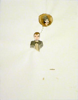 Untitled man with thought bubble of woman)