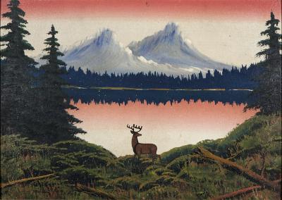 Deer with Mountains 