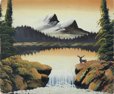 Deer and Waterfalls 