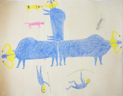 Muskoxen and Hunters