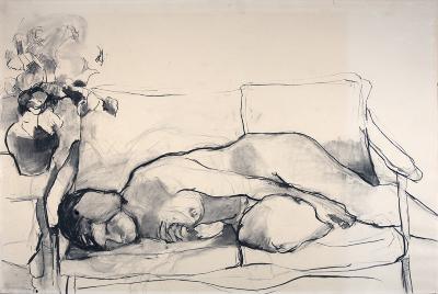 Reclining Nude with Flowers