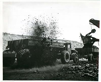 SK: Bienfait -- Loading operation at open-pit coal mine