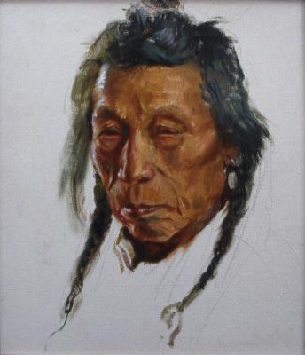 Portrait of a Sarcee Indian; Indian Head