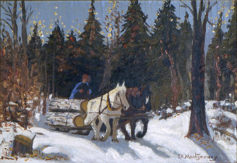 Two Horses and Logsled