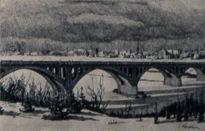 Twenty-Fifth Street Bridge With City in Background