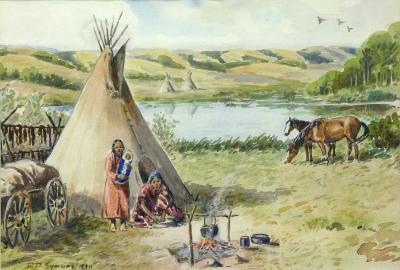 Indians and Teepee