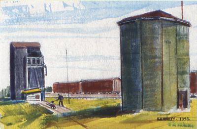 Coal Dock and Water Tower C.P. Railway  Sutherland, Saskatchewan