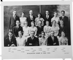 Photographic negative, Grade XII / 12, 1933 - 1934 Graduation Class