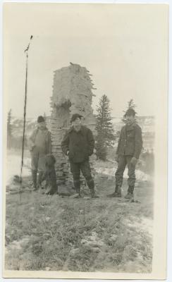 Photograph of Chimney Coulee, Frank Bennett, Archie Crawford and Corky Jones