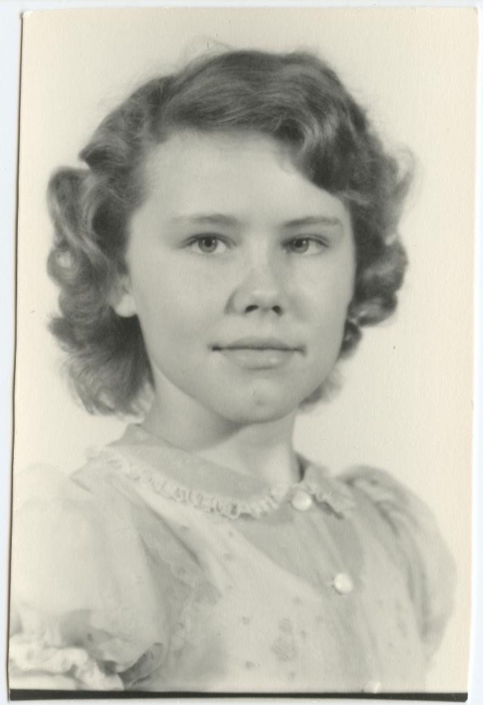 Photograph of young girl, Irene 1957