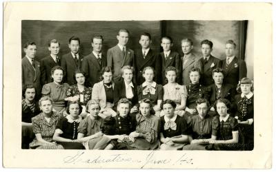 Photograph print, grade XII / 12, 1939 / 1940, high school graduates