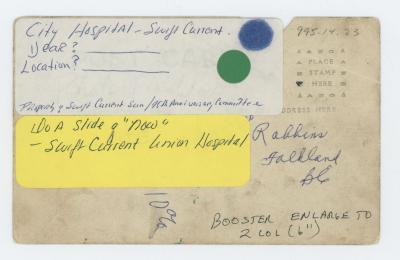 Swift Current General Hospital Postcard