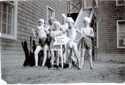 Airmen at Ladies' Restroom Sign (c.1942)