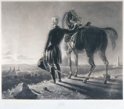 The Hero and His Horse on the Field of Waterloo (twenty years after the battle)