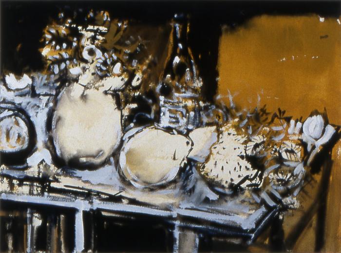 Still Life in White, Black and Ochre