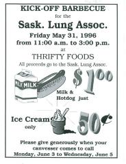 Barbecue for the Saskatchewan Lung Association Flyer (1996-05-31)