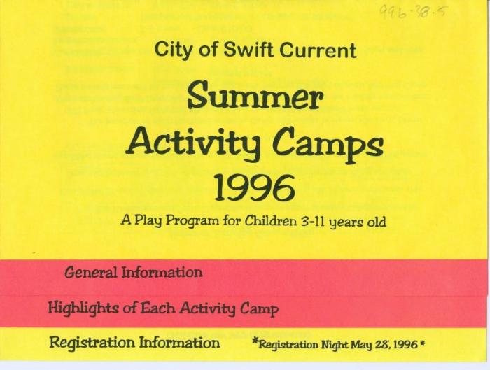 Summer Activity Camps Brochure (1996)