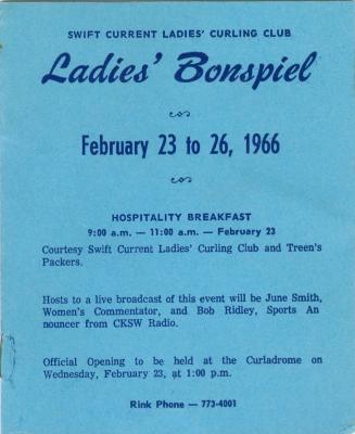 Swift Current Ladies' Curling Club Bonspiel Program (1966)