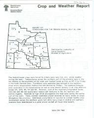 Crop and Weather Report, Saskatchewan Agriculture (1984-07-30)