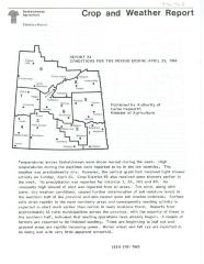 Crop and Weather Report, Saskatchewan Agriculture (1984-04-23)