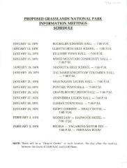 Proposed Grasslands National Park Information Meetings Schedule