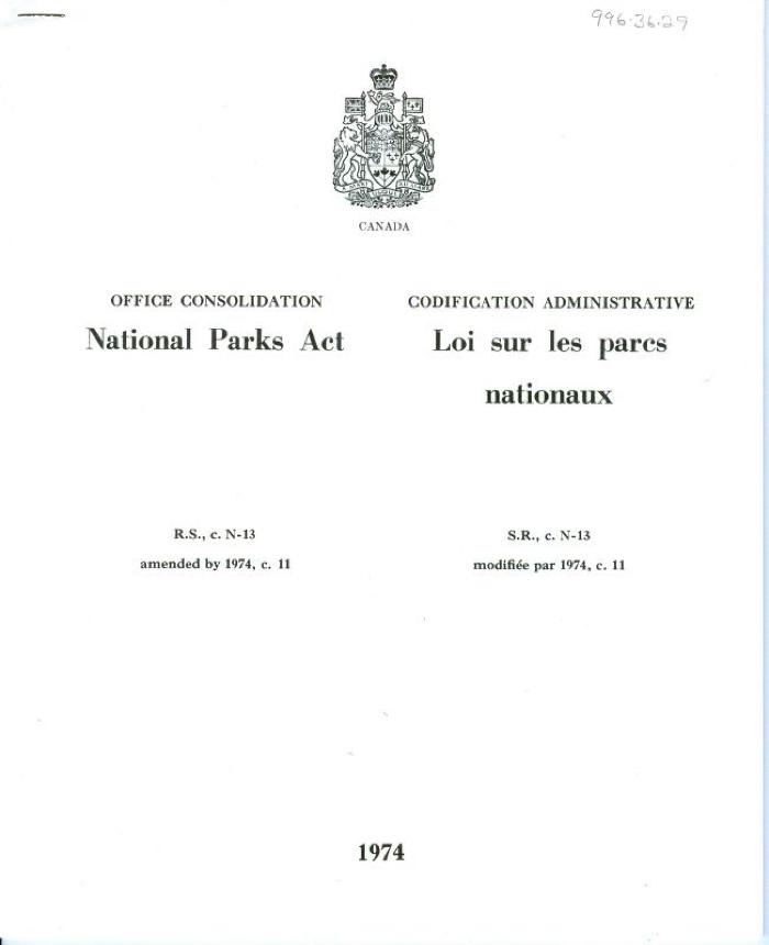 National Parks Act, Canada (1975)