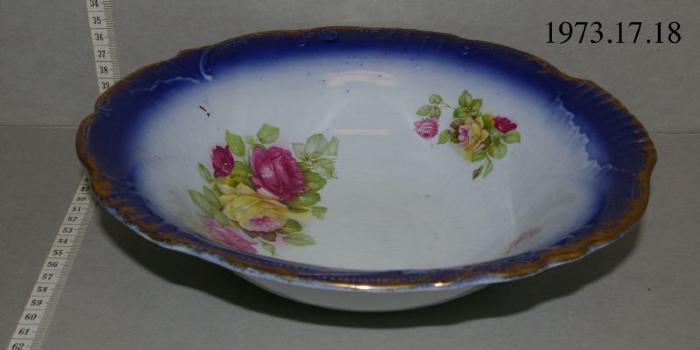 Blue Floral Fruit Bowl