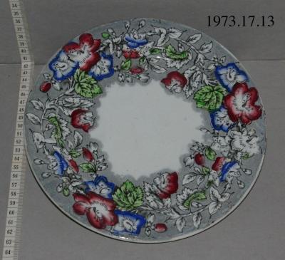 Blue & Red Floral Plate