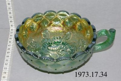 Green Carnival Glass Bowl