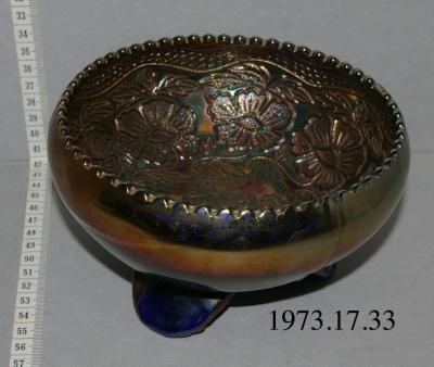 Blue Carnival Glass Bowl