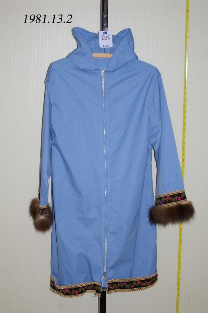 Blue Grenfell Coat With Fur